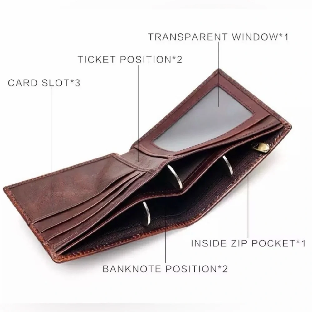 🆕 NEW Men's Genuine Leather Black Wallet